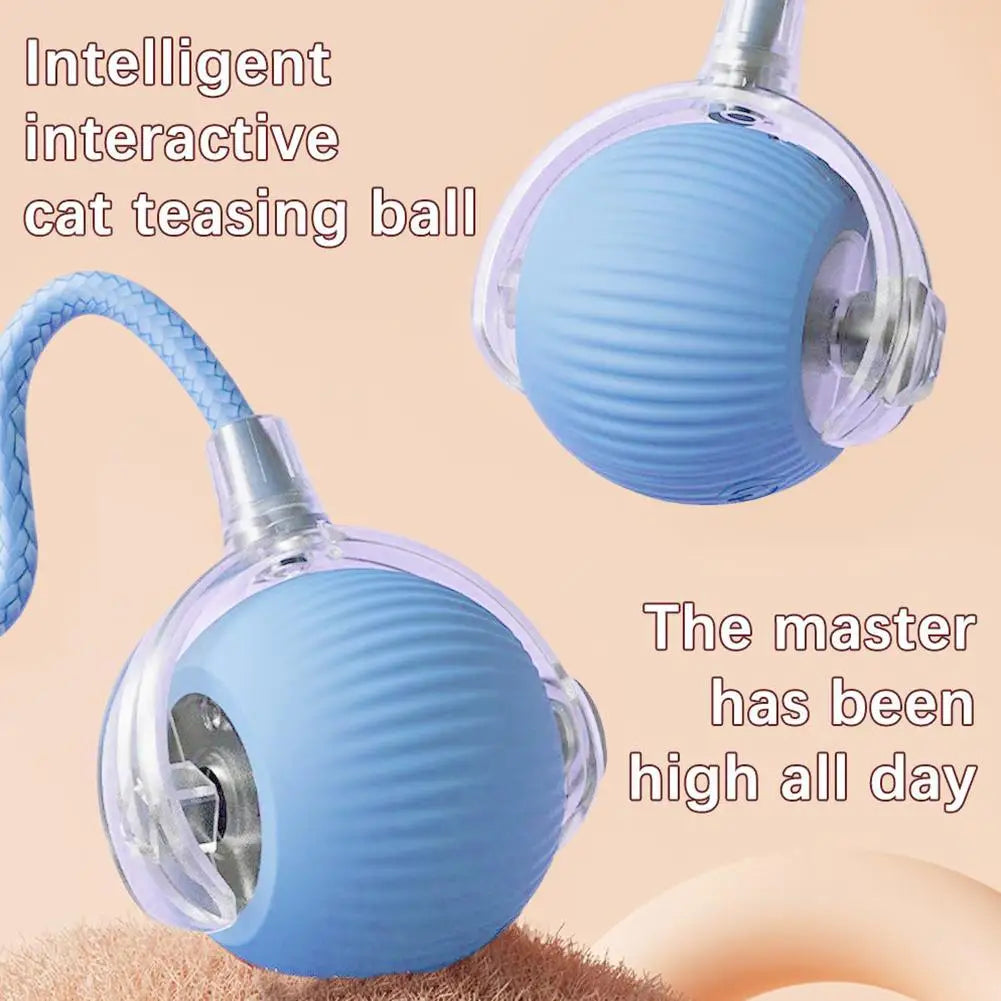Electric Cat Ball Toys Automatic Rolling Ball Faux Tail Rechargeable