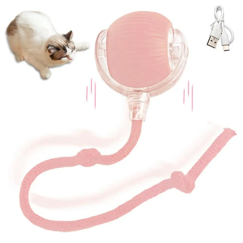 Electric Cat Ball Toys Automatic Rolling Ball Faux Tail Rechargeable