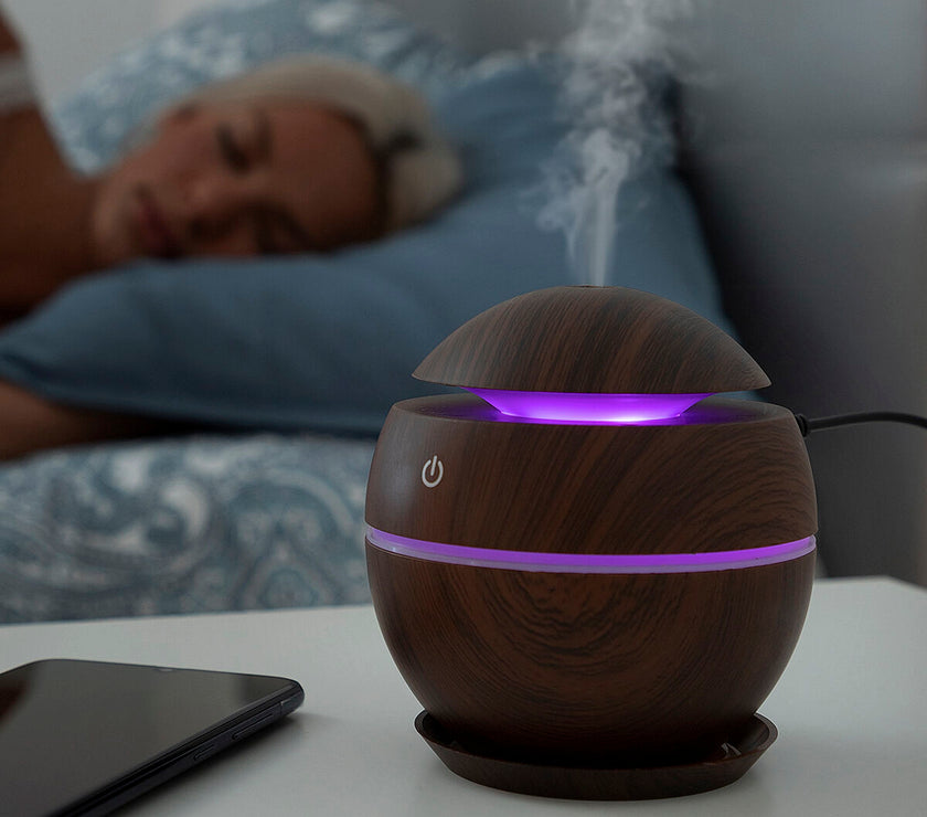 Mini Humidifier Scent Diffuser Dark Walnut InnovaGoods