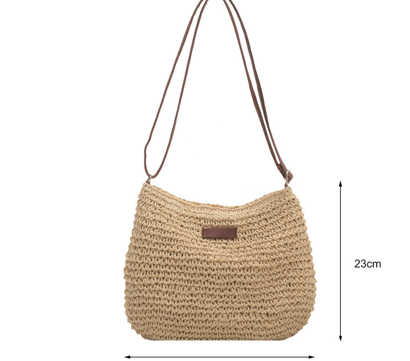 Niche Design Vacation Straw Tote Bag