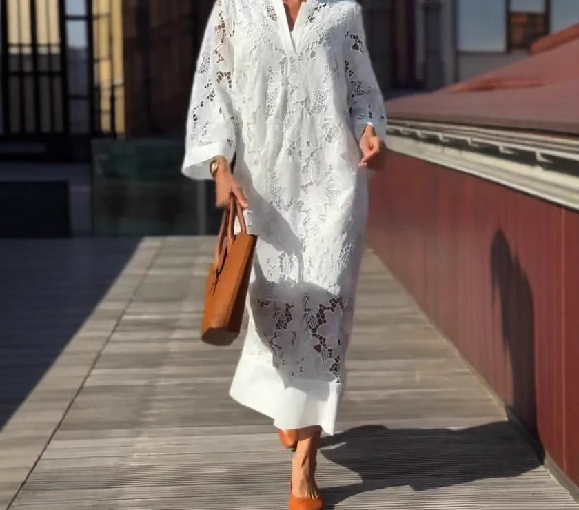 Casual Loose Lace V-neck Dress