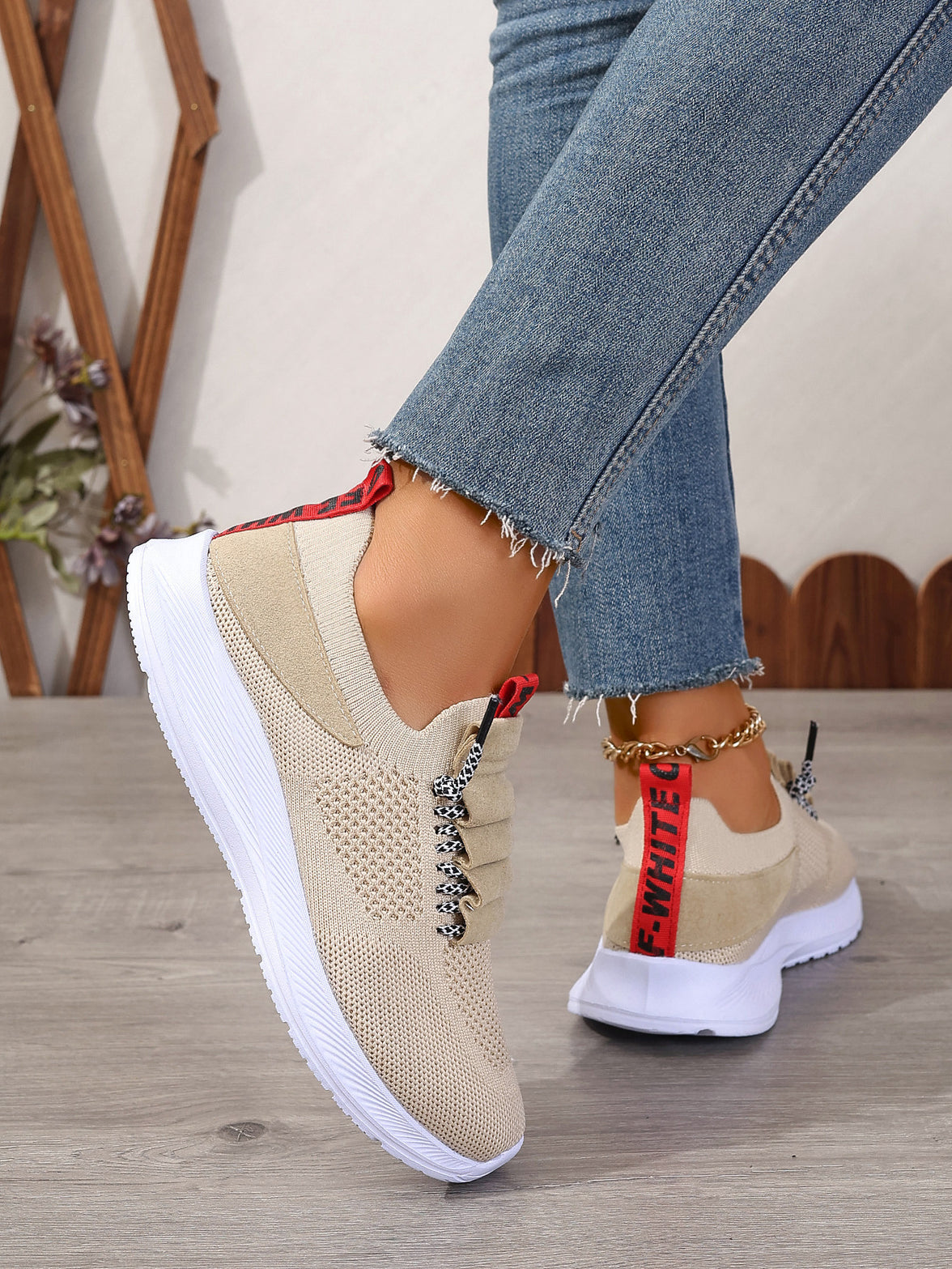 Casual Sneaker Non-slip Wear-resistant Flat Heel Round Toe Running Shoes