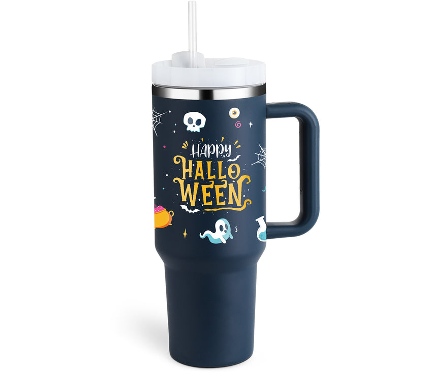 40 Oz Tumbler With Handle Straw Insulated, Stainless Steel Spill Proof Vacuum Coffee Cup Tumbler With Lid Tapered Mug Gifts For Valentine Lover Suitable For Car Gym Office Travel