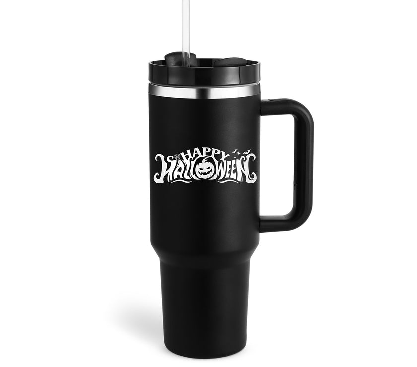40 Oz Tumbler With Handle Straw Insulated, Stainless Steel Spill Proof Vacuum Coffee Cup Tumbler With Lid Tapered Mug Gifts For Valentine Lover Suitable For Car Gym Office Travel