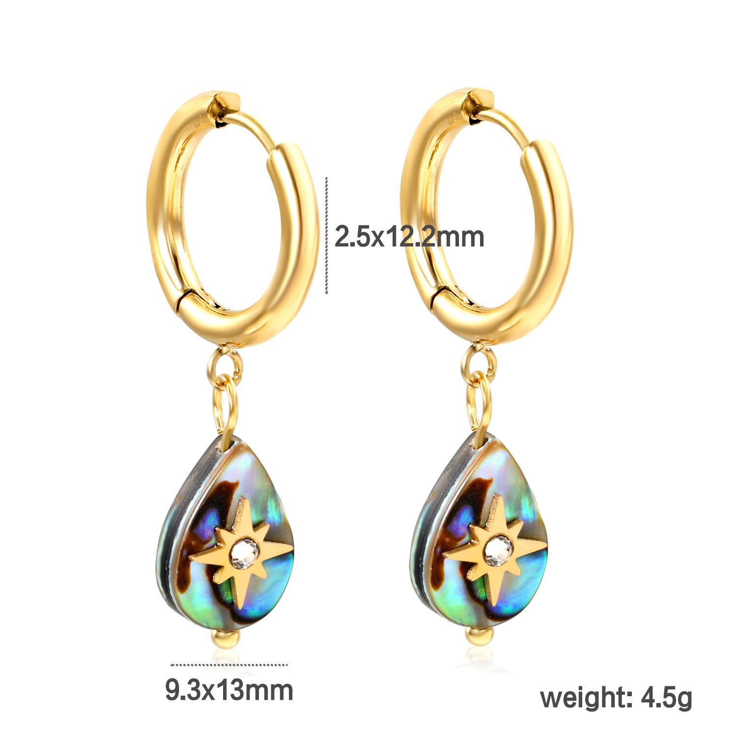 Creative Ear Studs Light Luxury Temperament Abalone Shell Earrings