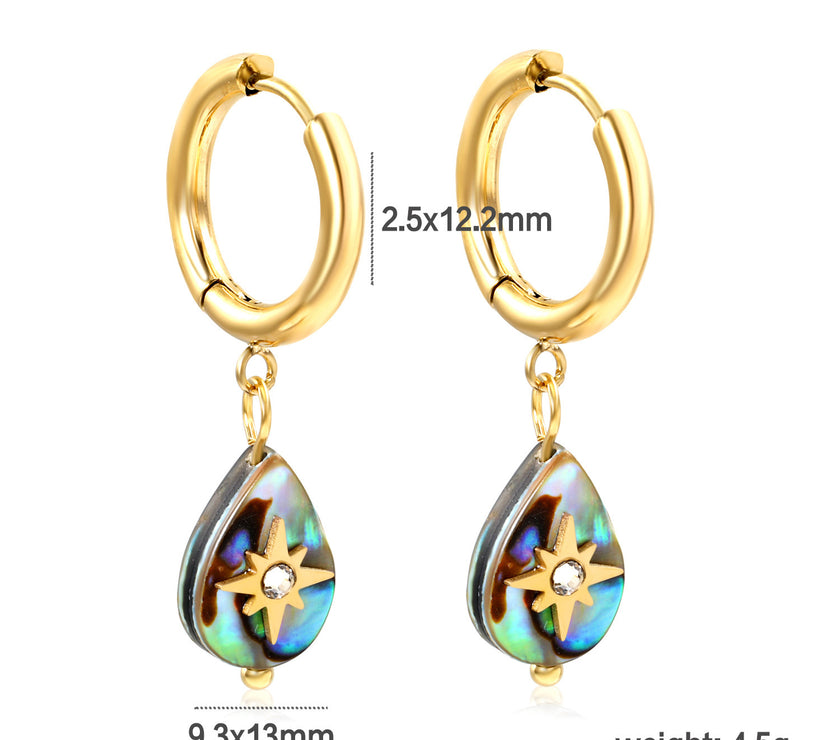 Creative Ear Studs Light Luxury Temperament Abalone Shell Earrings