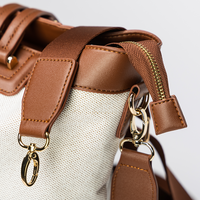 Large Canvas Tote Diaper Bag with Stroller Clips