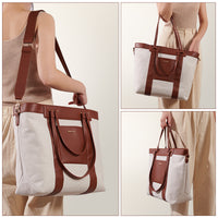 Large Canvas Tote Diaper Bag with Stroller Clips