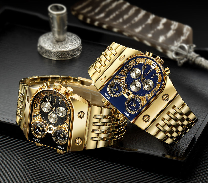 Luminous Men's Watch Steel Band Casual Gold