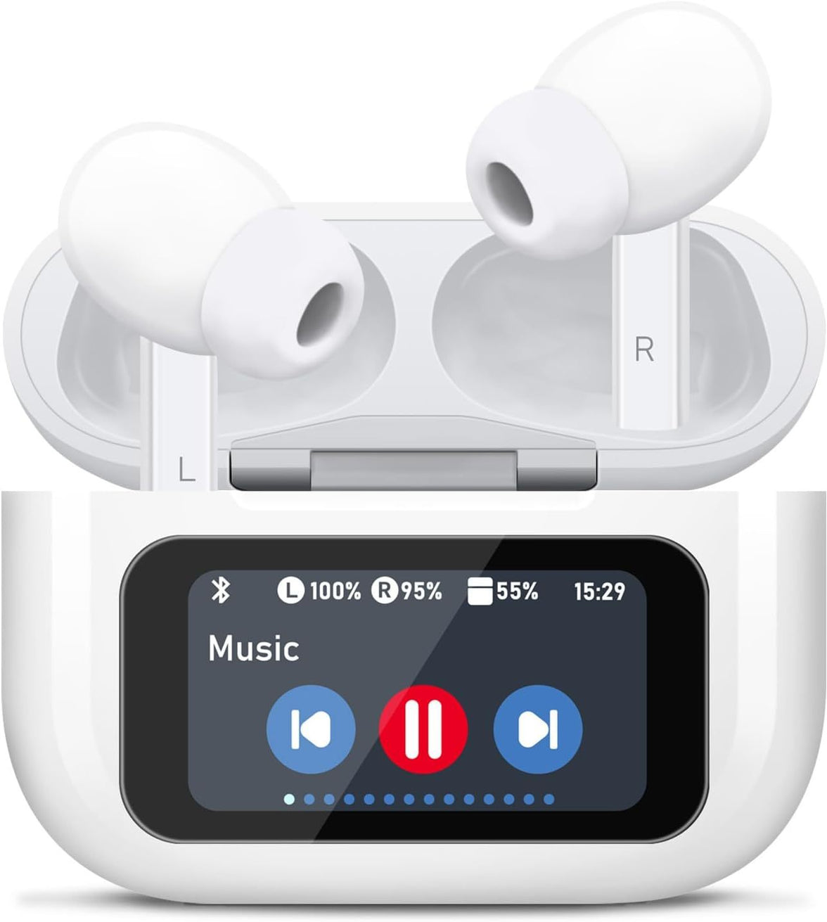 Wireless Earbuds, 5.4 Bluetooth Headphones With Touch Screen Ear Buds, ANC ENC Noise Cancelling Earbuds Headphones With Microphone, Wireless Bluetooth In Ear Earphones For Android IOS Phones