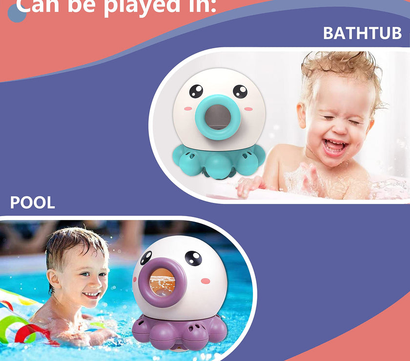Octopus Fountain Bath Toy Water Jet Rotating Shower Bathroom Toy Summer Water Toys Sprinkler Beach Toys Kids Water Toys
