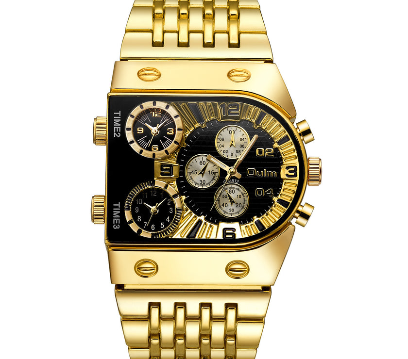 Luminous Men's Watch Steel Band Casual Gold