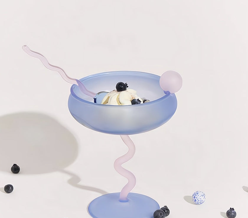 Jelly Bean Wine Glass - Whimsical Eclectic Dopamine Cocktail Coupe