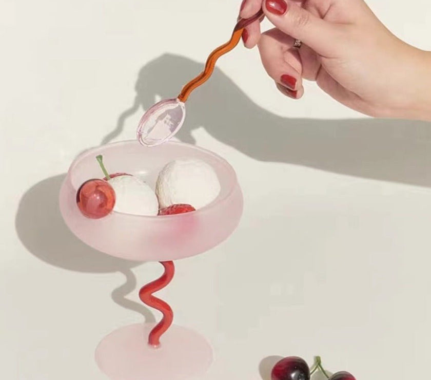 Jelly Bean Wine Glass - Whimsical Eclectic Dopamine Cocktail Coupe